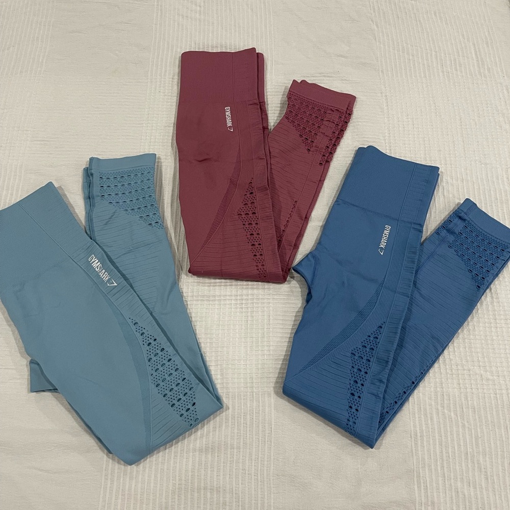 Gymshark Seamless Leggings Set in Blue and Pink, XS - Picture 2 of 12